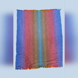 Avoca Handweavers Multicolor Gradient Wool Throw Blanket 60X48